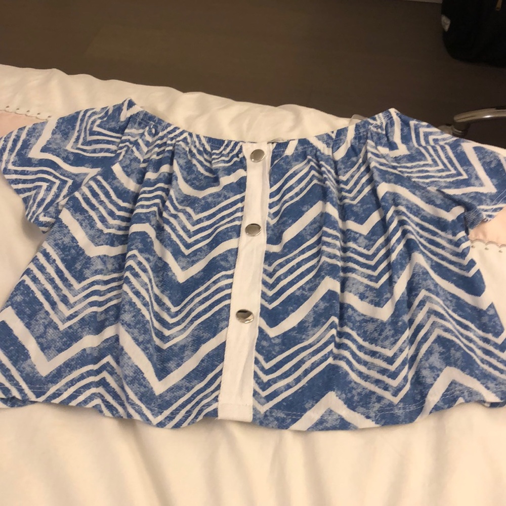 Shirt blue and white